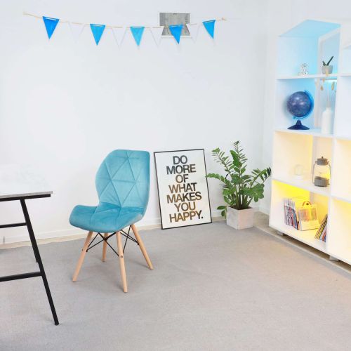 картинка Стул Rio, голубой, велюр