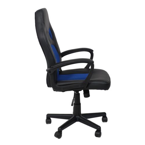 картинка Кресло поворотное Flaviy, черный/серый/синий, ткань