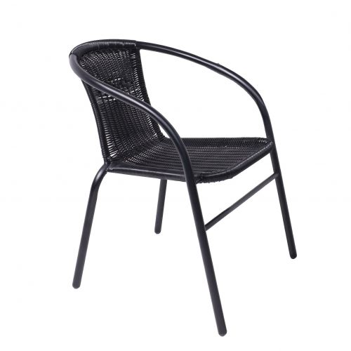 картинка Кресло садовое VERONA, PE, иск.роттанг-черный/сталь-черная