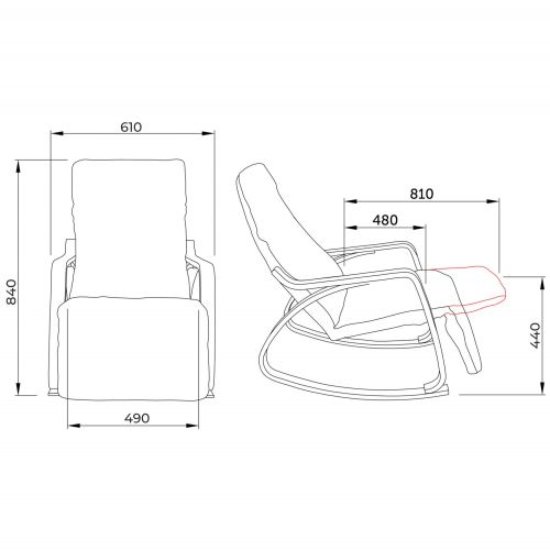картинка Кресло-качалка Smart, бежевый, ткань (лен)