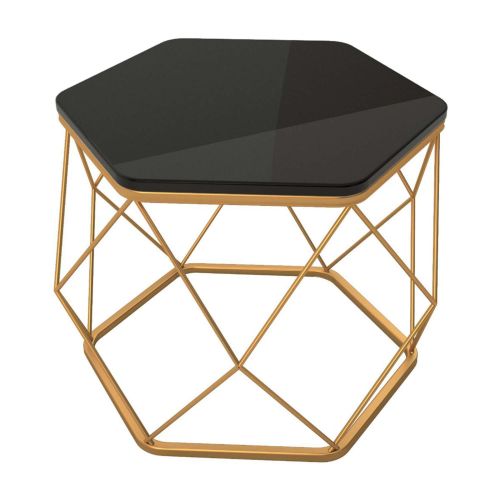 картинка Стол журнальный Арена, черный, цвет опоры золотой