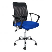 Кресло поворотное ARIA, LIGHT, ECO/сетка, черный+сетка-синий фотография