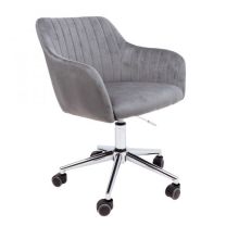 Кресло поворотное Sark, серый, велюр фотография