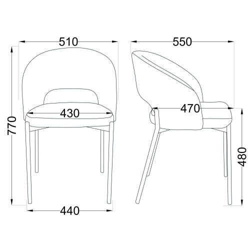 картинка Стул ELSA, серый велюр  Fjord15/черный