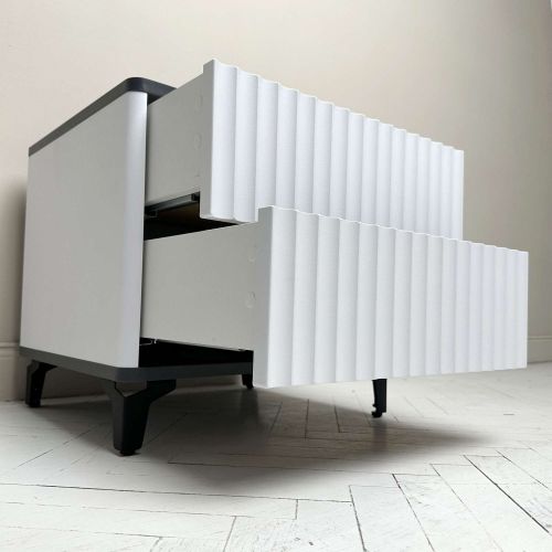 картинка Стол-консоль Royal-5003, белый + металл бруклин, мдф пленочный + лдсп