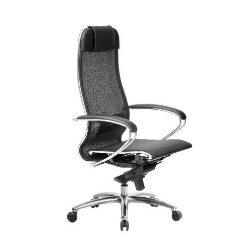 картинка Кресло поворотное Метта SAMURAI S-1.04, чёрный, армированная сетка
