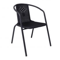 Кресло садовое VERONA, PE, иск.роттанг-черный/сталь-черная фотография