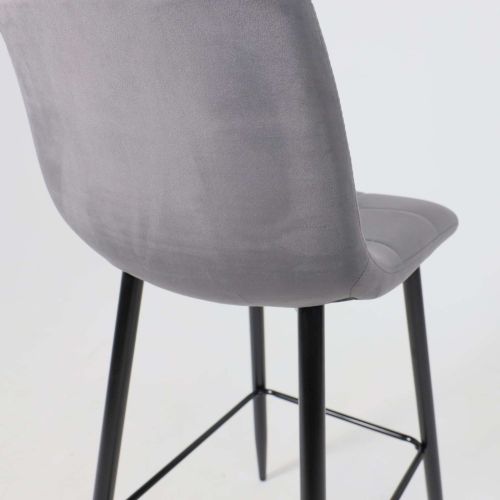 картинка Стул барный Stella, серый, велюр
