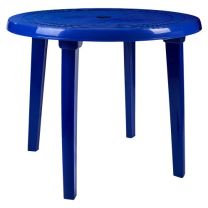 Стол садовый, синий, пластик, круглый фотография