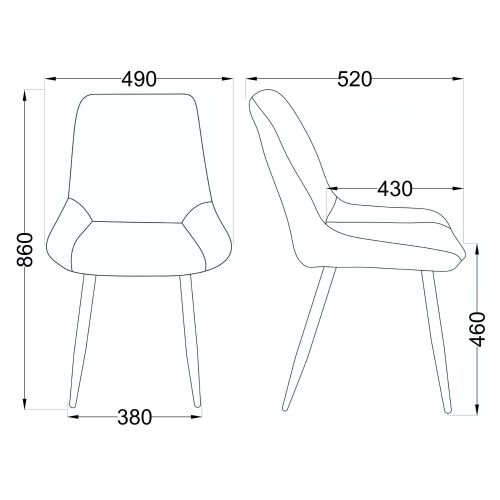 картинка Стул Nika, серый, велюр