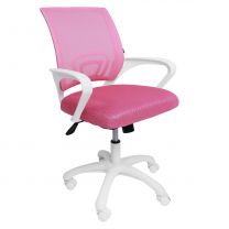 Кресло поворотное RICCI NEW, WHITE (розовый) фотография