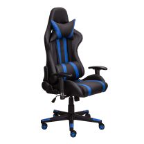 Кресло поворотное Gamer, синий + черный, экокожа фотография