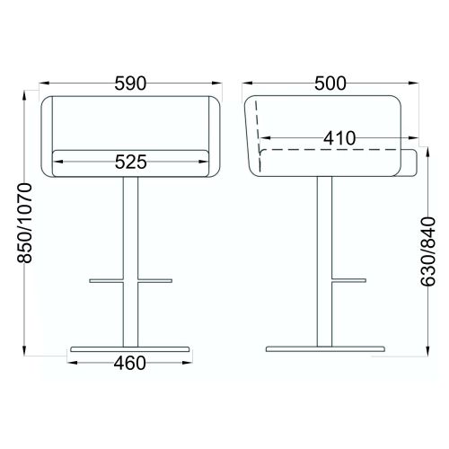 картинка Стул барный Saba, светло-серый, велюр