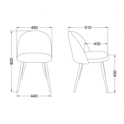картинка Стул Honnor, светло-серый, ткань, цвет каркаса дуб