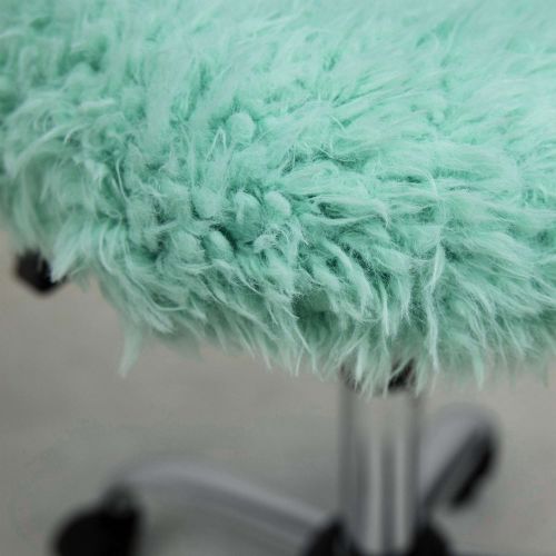 картинка Кресло поворотное Fluffy, мятный, искусственный мех