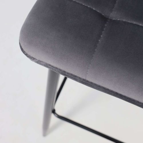 картинка Стул барный Stella, серый, велюр