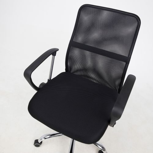 картинка Кресло поворотное Gamma, черный + черный, сетка + ткань