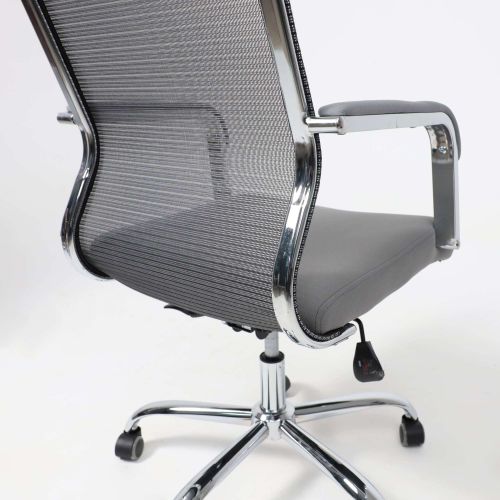 картинка Кресло поворотное Grid, серый, армированная сетка