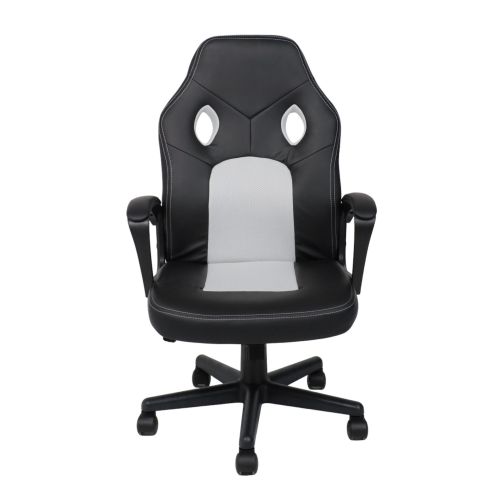картинка Кресло поворотное Flaviy, черный/серый/белый, ткань