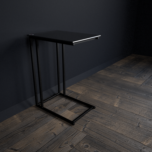 картинка Стол журнальный Престиж, черный, стекло триплекс, цвет опоры чёрный