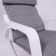картинка Кресло-качалка SMART, ткань, серый/белый