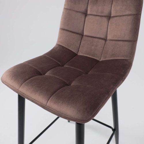 картинка Стул барный Mia, коричневый, велюр