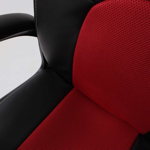 картинка Кресло поворотное Flaviy, черный/серый/красный, ткань