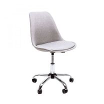 Кресло поворотное Shell, светло-серый, ткань фотография