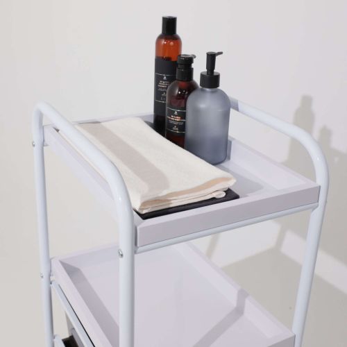 картинка Полка-тележка PLUTON, белый+коричневый