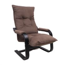 Кресло-качалка Leset Форест, коричневый, велюр, цвет каркаса венге фотография