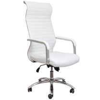 Кресло поворотное Grid, белый, экокожа фотография