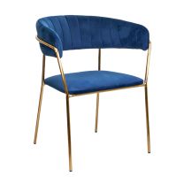 Кресло Geneva, синий, велюр фотография