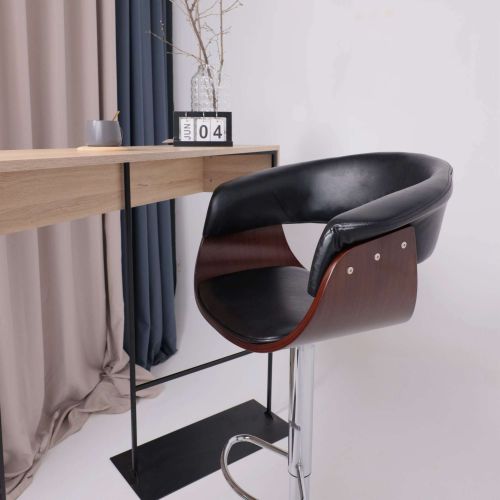 картинка Стул барный Rossi, черный, экокожа