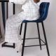 картинка Стул барный Stella, синий, велюр картинка Стул барный Stella, синий, велюр