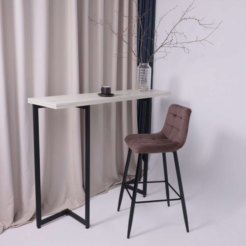 картинка Стул барный Stella, коричневый, велюр