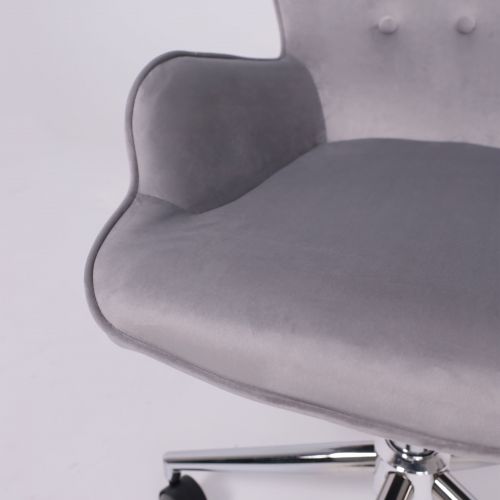 картинка Кресло поворотное Bella, серый, велюр