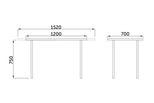 картинка Стол раздвижной Фин, 120(152)*70, белый, закаленное стекло + лдсп, цвет опоры черный