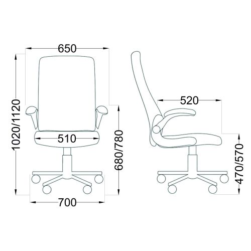 картинка Кресло поворотное Boris, серый, ткань