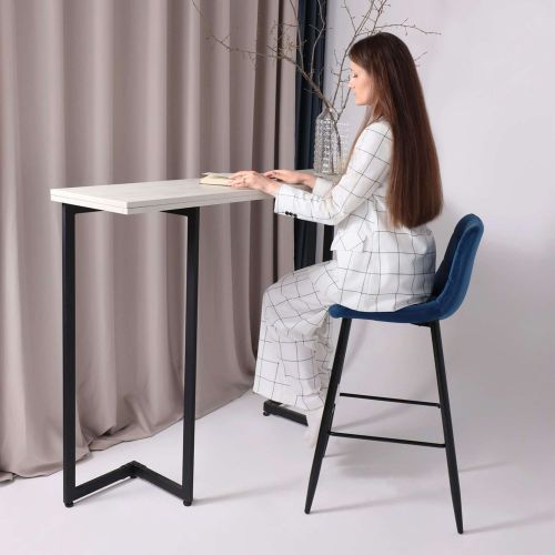 картинка Стул барный Stella, синий, велюр