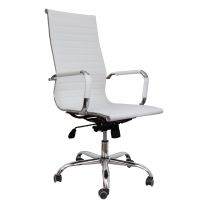 Кресло поворотное Elegance, белый, экокожа фотография
