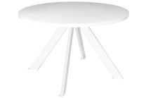 Стол раздвижной Oliver, 120(160)*75, белый, закаленное стекло + лдсп фотография