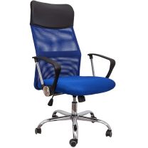 Кресло поворотное Aria, синий + чёрный, сетка фотография