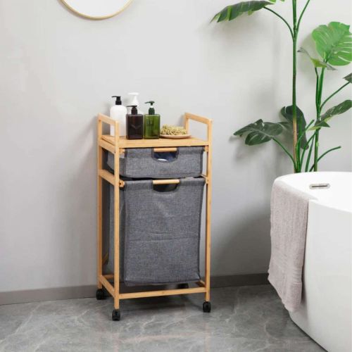 картинка Стойка для белья LAVENDER  бамбук+серый