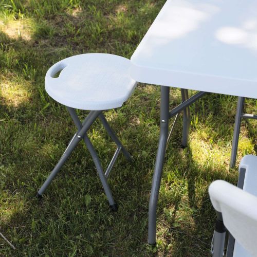 картинка Стул садовый складной, белый, пластик