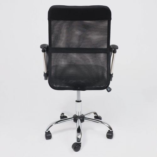 картинка Кресло поворотное ARIA, LIGHT, ECO/сетка, черный+сетка-серебро