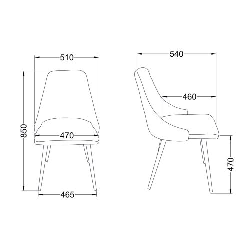картинка Стул Lara, светло-серый, ткань, цвет каркаса черный