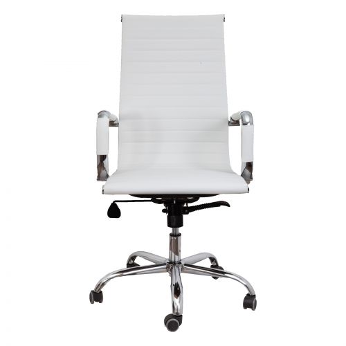 картинка Кресло поворотное Elegance, белый, экокожа