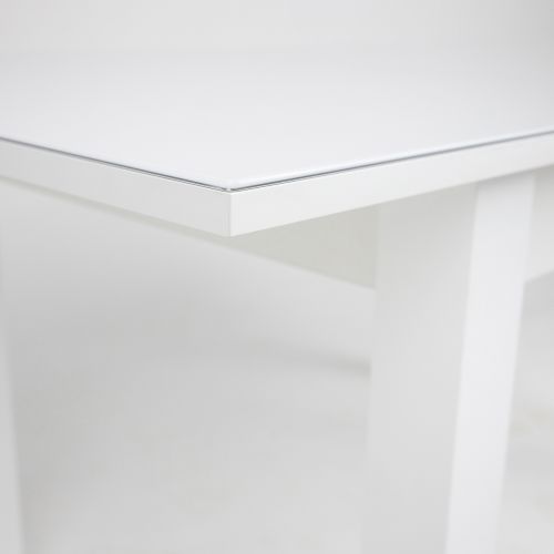 картинка Стол раздвижной Васанти-с, 120(160)*80, белый глянец, лдсп + стекло