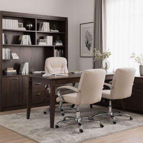 картинка Кресло поворотное Richard New, кремовый, экокожа