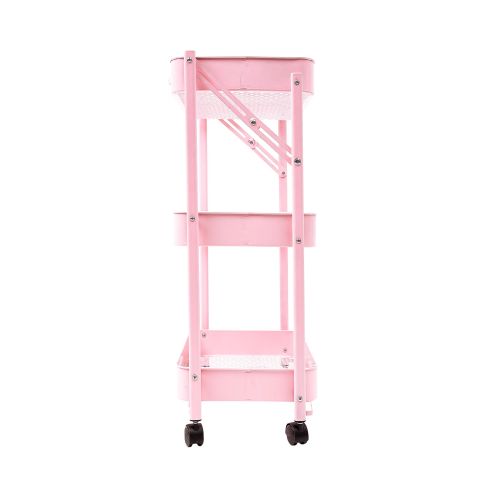 картинка Полка тележка Gala на колесах, розовый, сталь с порошковым покрытием